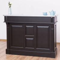 Schwarze Bartheke im Landhausstil mit Zinkplatte