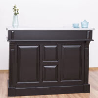 Schwarze Bartheke im Landhausstil mit Zinkplatte
