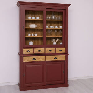 Schmaler Esszimmerschrank im Landhausstil bordeaux