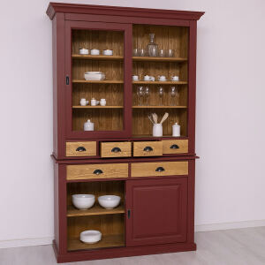 Schmaler Esszimmerschrank im Landhausstil bordeaux