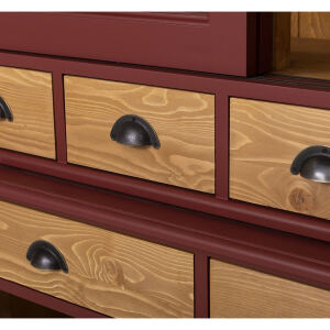 Schmaler Esszimmerschrank im Landhausstil bordeaux