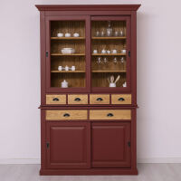 Schmaler Esszimmerschrank im Landhausstil bordeaux