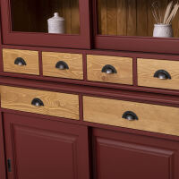 Schmaler Esszimmerschrank im Landhausstil bordeaux