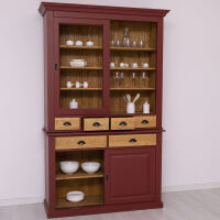 Schmaler Esszimmerschrank im Landhausstil bordeaux