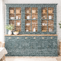 Großer Esszimmerschrank Vintage ozeanblau