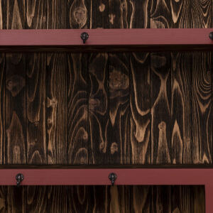 Rustikaler Esszimmerschrank Massivholz bordeaux
