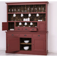 Rustikaler Esszimmerschrank Massivholz bordeaux