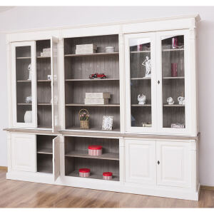 Massiver Wohnzimmerschrank altweiß im Landhausstil