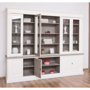Massiver Wohnzimmerschrank altweiß im Landhausstil