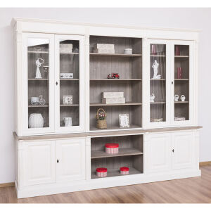 Massiver Wohnzimmerschrank altweiß im Landhausstil