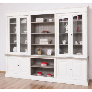 Massiver Wohnzimmerschrank altweiß im Landhausstil