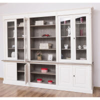 Massiver Wohnzimmerschrank altweiß im Landhausstil