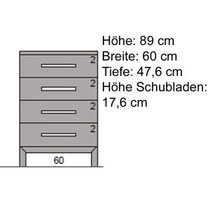 Kleine Schubladenkommode Kernbuche geölt