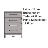 Kleine Schubladenkommode Kernbuche geölt