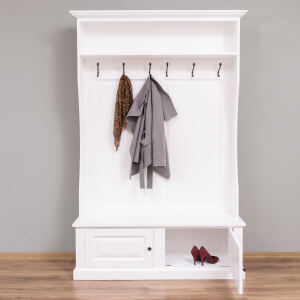 Garderobe mit Schuhschrank weiß im Landhausstil