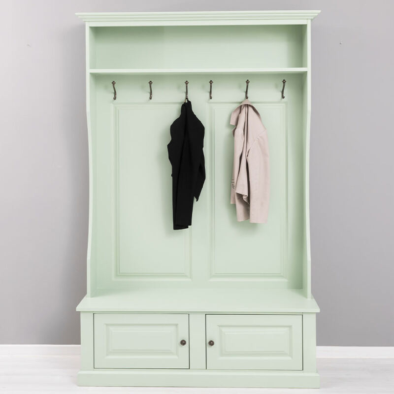 Flur Garderobe mit Sitzbank mintgrün