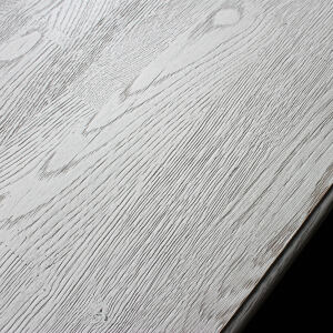 Braunes Landhaus Sideboard mit Schiebetüren - Eichenplatte weiß-grau