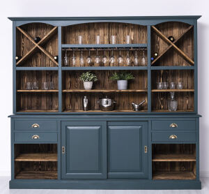 Rustikaler Buffetschrank groß ozeanblau