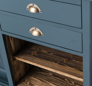 Rustikaler Buffetschrank groß ozeanblau