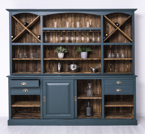 Rustikaler Buffetschrank groß ozeanblau