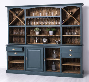 Rustikaler Buffetschrank groß ozeanblau