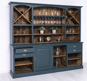 Rustikaler Buffetschrank groß ozeanblau