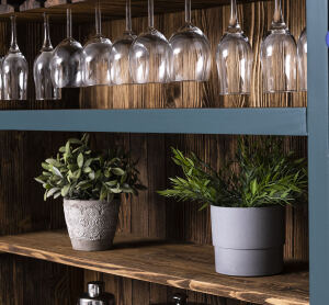 Rustikaler Buffetschrank groß ozeanblau