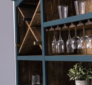 Rustikaler Buffetschrank groß ozeanblau