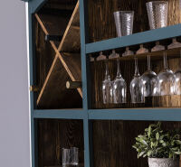 Rustikaler Buffetschrank groß ozeanblau
