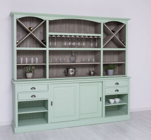 Vintage Esszimmerschrank mit viel Stauraum mintgrün