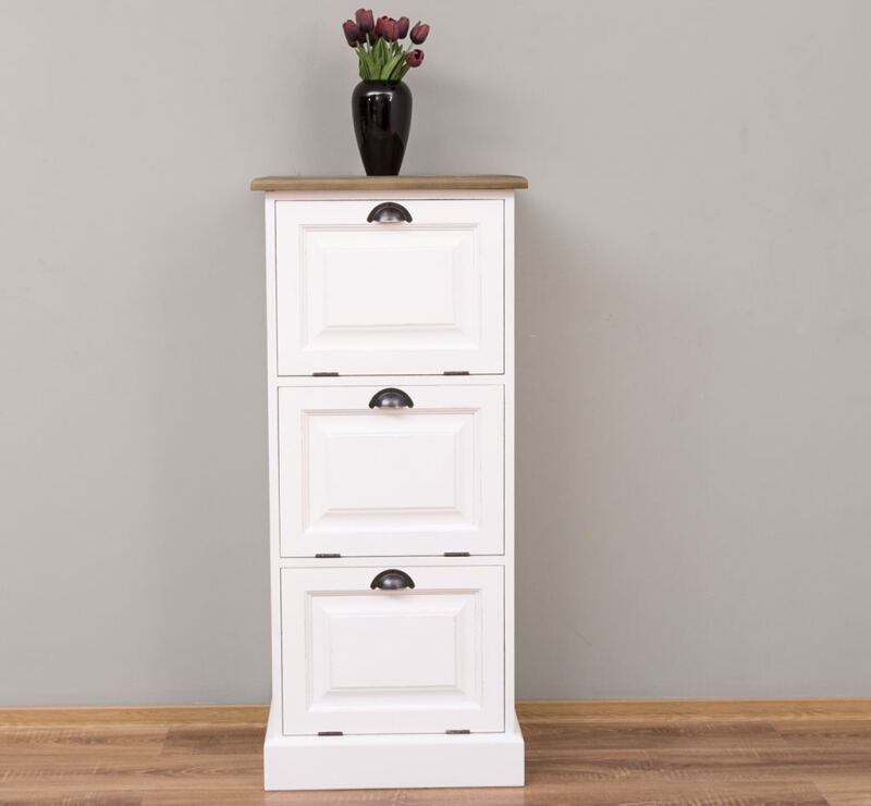 Landhaus Aktenschrank schmal weiß shabby