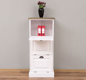Landhaus Aktenschrank schmal weiß shabby
