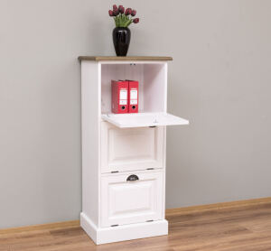 Landhaus Aktenschrank schmal weiß shabby