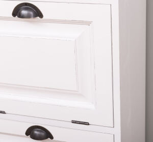 Landhaus Aktenschrank schmal weiß shabby