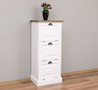 Landhaus Aktenschrank schmal weiß shabby
