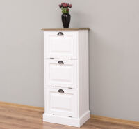 Landhaus Aktenschrank schmal weiß shabby