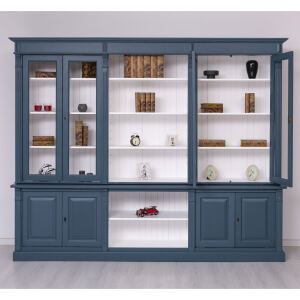 Landhaus Wohnzimmerschrank in der Farbe nachtblau mit...