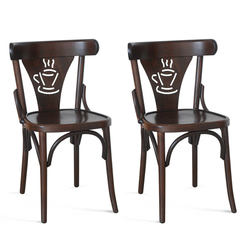 Bugholzstuhl 789 mit Kaffee Symbol (2er-Set)