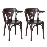 Bistrostuhl mit Armlehne und Kaffee Symbol A56/22 (2er-Set)