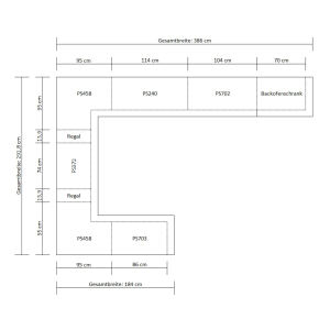 Küche im Landhausstil U-Form mintgrün