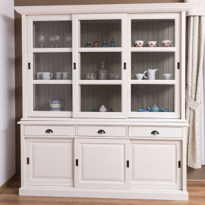 Buffetschrank mit Schiebetüren weiß shabby