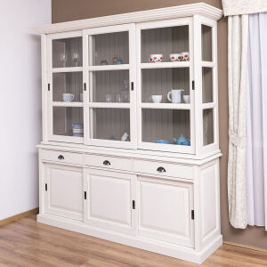 Buffetschrank mit Schiebetüren weiß shabby