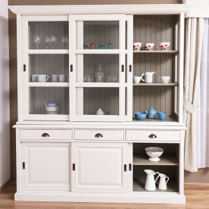 Buffetschrank mit Schiebetüren weiß shabby