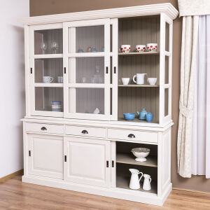 Buffetschrank mit Schiebetüren weiß shabby