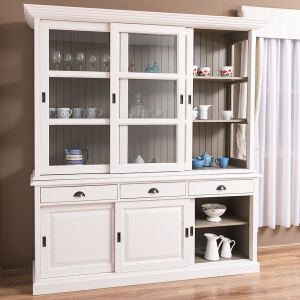 Buffetschrank mit Schiebetüren weiß shabby