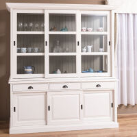 Buffetschrank mit Schiebetüren weiß shabby