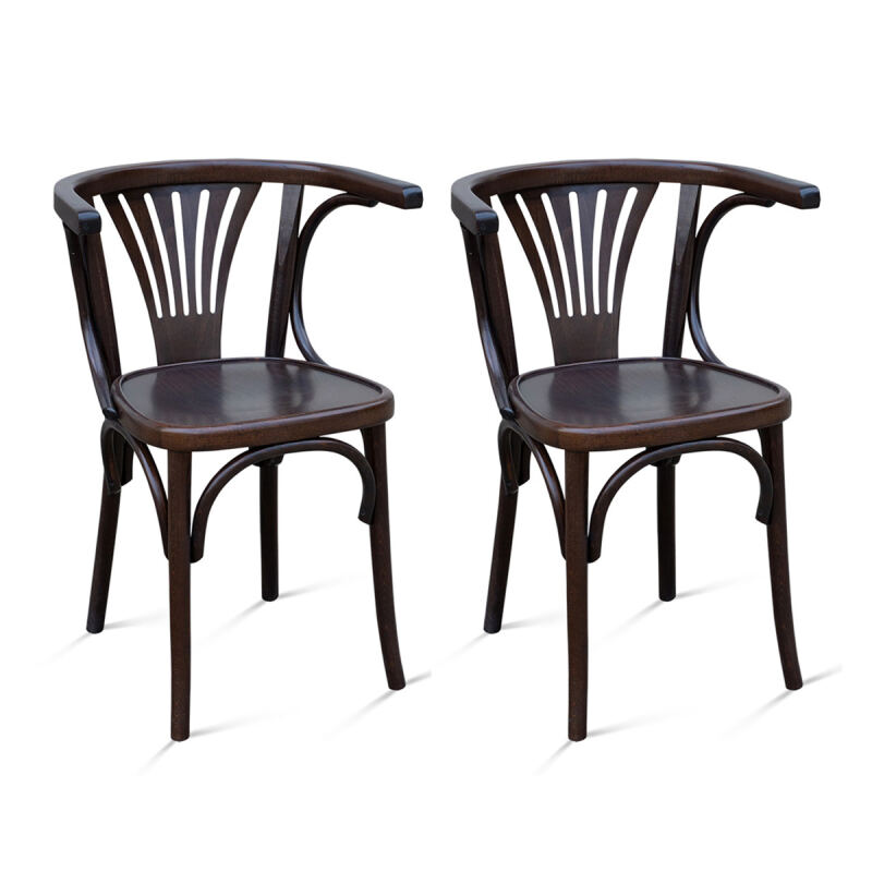 Schlichter Bistrostuhl mit Armlehne (2er-Set)