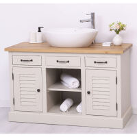 Vintage Waschtisch mit Aufsatzbecken Massivholz