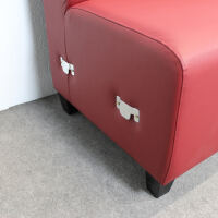 Retro Polsterbank mit Rückenlehne Höhe 98 cm 130 cm Leder