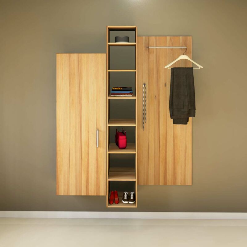 Schmale Garderobe mit viel Stauraum Kernbuche geölt